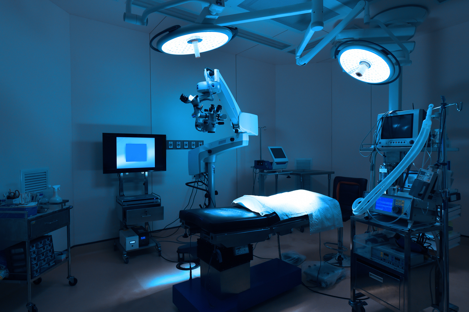 equipment and medical devices in modern operating room